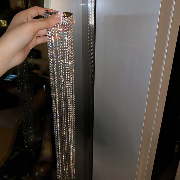 Rhinestone Hair Clip with Long Tassles - Picture 2 of 7